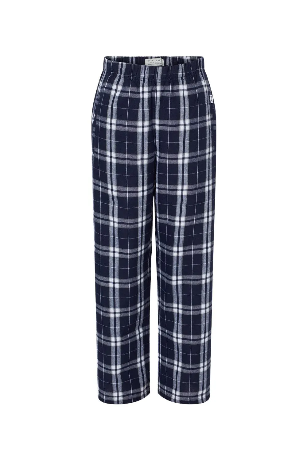 Boxercraft Youth Flannel Pants w/ Pockets - Navy Blue/Silver Grey Clothing Boxercraft