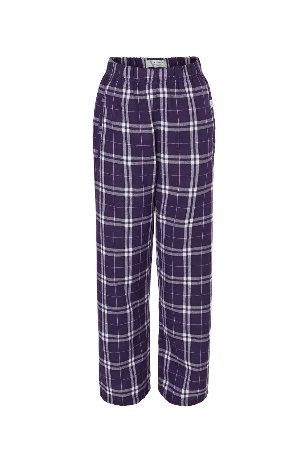 Boxercraft Youth Flannel Pants w/ Pockets - Purple/White Clothing Boxercraft