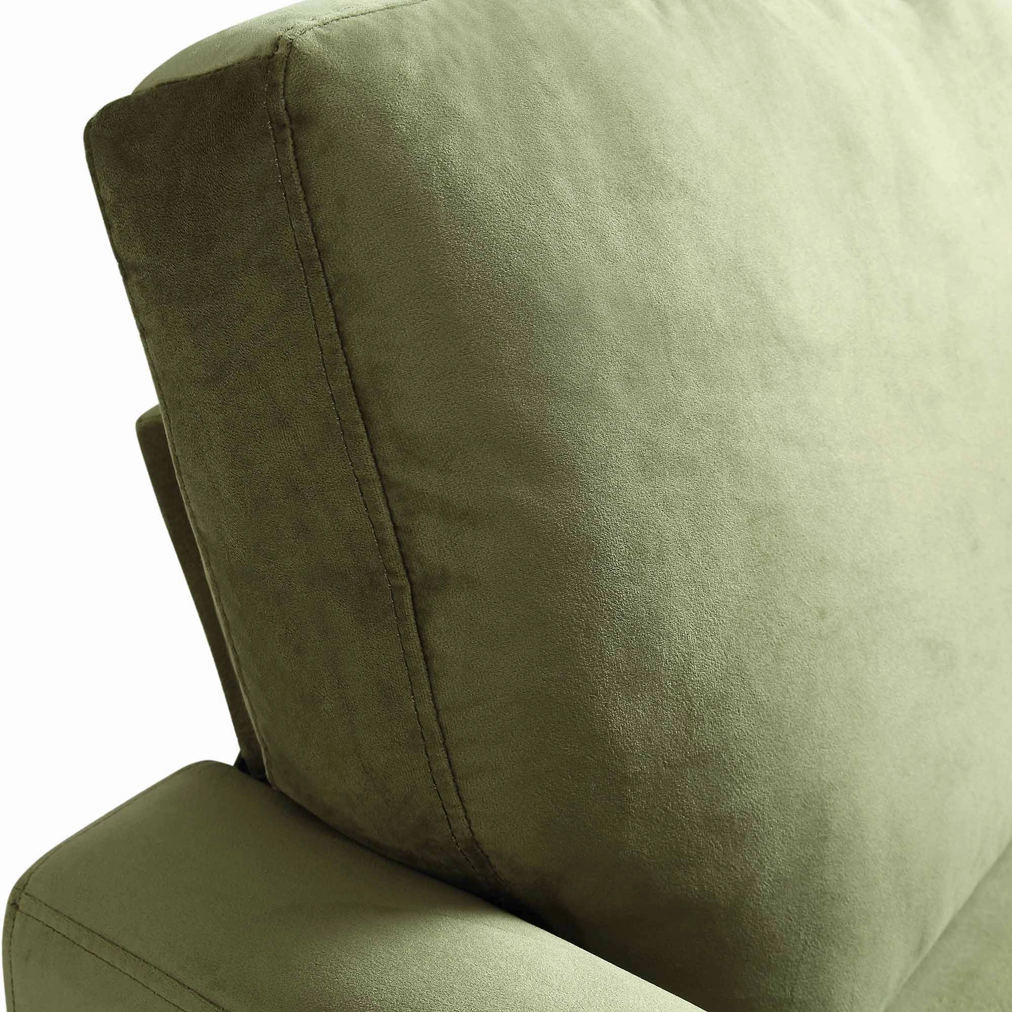 Brigette Olive Green Velvet Armchair with Antique Brass Castor Legs
