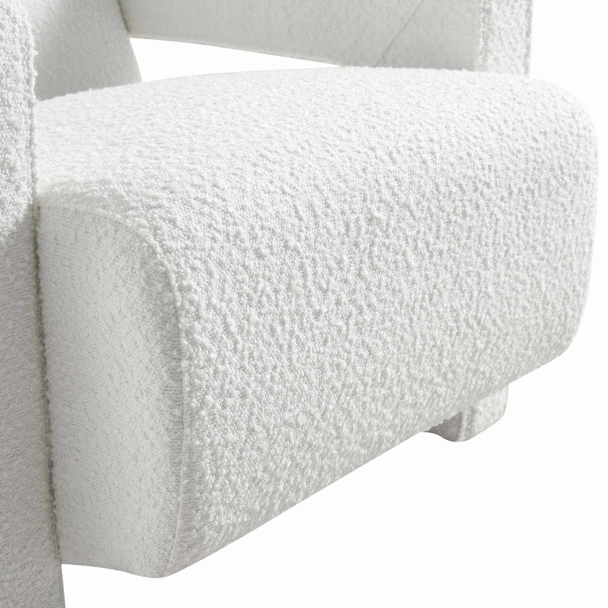 Brompton Sculptural Armchair, White Boucle