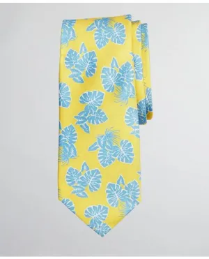 Brooks Brothers Boys Palm Leaf Print Tie Yellow/Blue Brooks Brothers