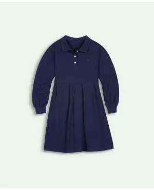 Brooks Brothers Girls Cotton Long Sleeve Polo Dress Navy Brooks Brothers