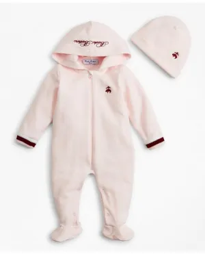 Brooks Brothers Girls Hooded Footie & Hat Set Pink Brooks Brothers