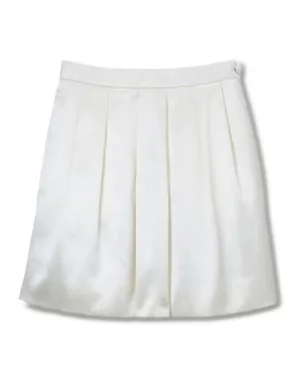 Brooks Brothers Girls Solid Silk Cotton Satin Skirt Vanilla Ice Brooks Brothers