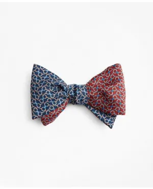 Brooks Brothers Men's Bit Chain Link Print Reversible Bow Tie Red/Navy Brooks Brothers
