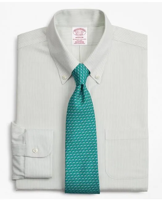Brooks Brothers Men's Cool Madison Relaxed-Fit Dress Shirt Green Brooks Brothers