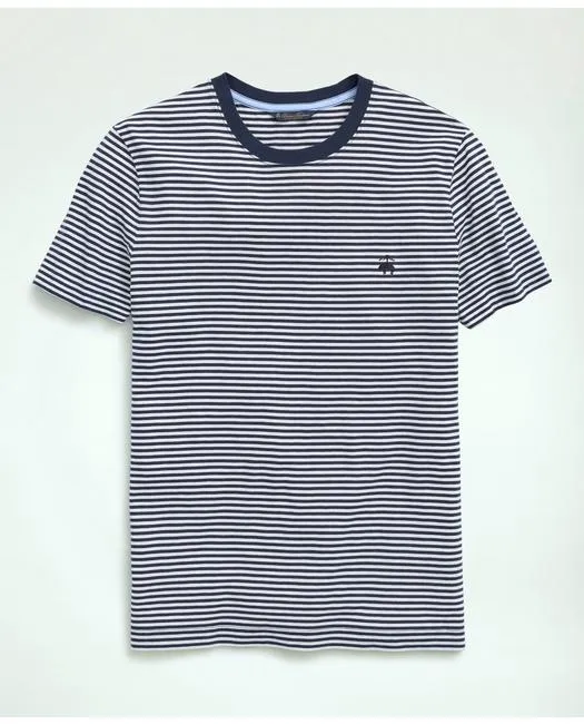 Brooks Brothers Men's Cotton Feeder Stripe T-Shirt Navy Brooks Brothers