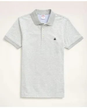 Brooks Brothers Men's Golden Fleece Slim Fit Feeder Stripe Polo Shirt Grey Heather Brooks Brothers
