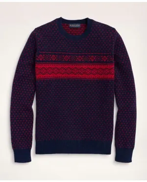 Brooks Brothers Men's Merino Wool Fair Isle Sweater Navy/Red Brooks Brothers