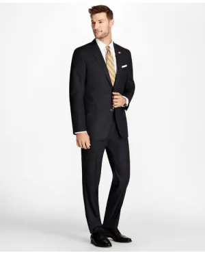 Brooks Brothers Men's Regent Fit Blue Herringbone 1818 Suit Navy Brooks Brothers