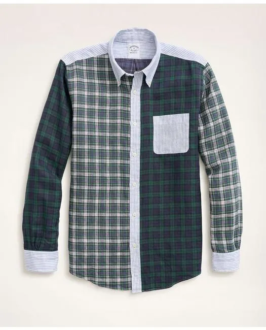 Brooks Brothers Men's Regent Regular-Fit Irish Linen Faded Tartan Fun Shirt Multicolor Brooks Brothers
