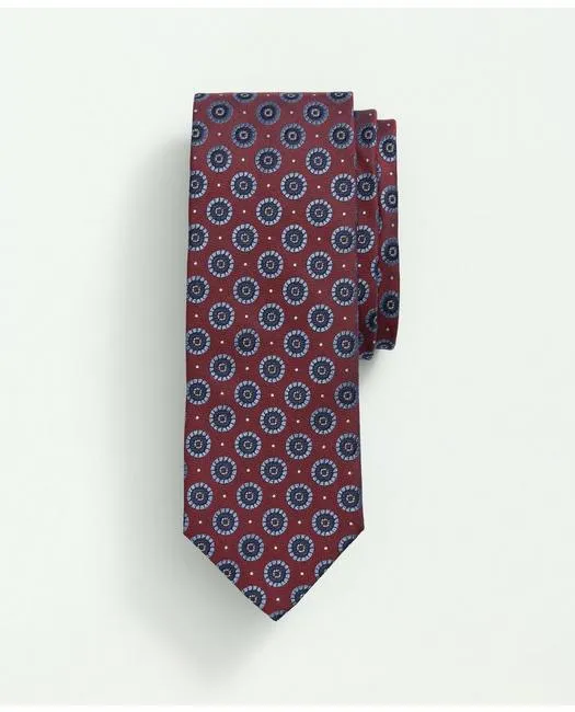 Brooks Brothers Men's Silk Framed Medallion Dot Tie Red Brooks Brothers