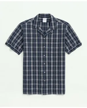Brooks Brothers Men's Stretch Cotton Camp Collar Navy Brooks Brothers