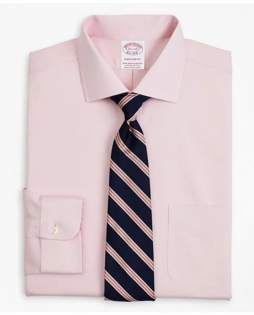 Brooks Brothers Men's Stretch Madison Relaxed-Fit Dress Shirt Pink Brooks Brothers