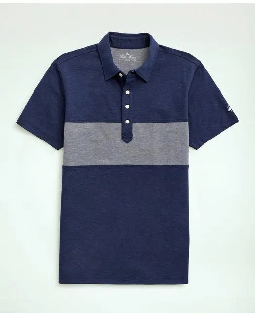 Brooks Brothers Men's Stretch Performance Series Supima Stripe Polo Shirt Navy Brooks Brothers