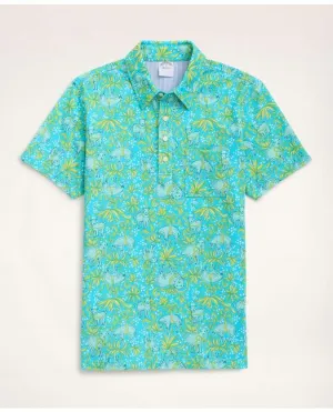 Brooks Brothers Men's Stretch Supima Cotton Vintage Lamb Print Polo Shirt Blue Brooks Brothers