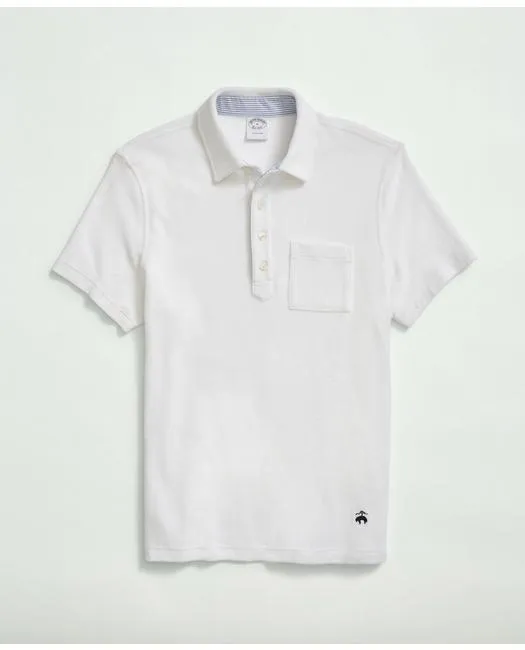 Brooks Brothers Men's Terry Cloth Polo Shirt White Brooks Brothers