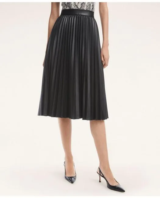 Brooks Brothers Women's Faux Leather Skirt Black Brooks Brothers
