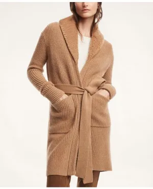 Brooks Brothers Women's  Hair Belted Cardigan Camel Brooks Brothers