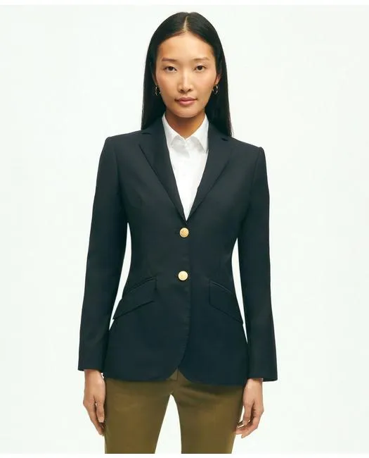 Brooks Brothers Women's Wool Two-Button Blazer Navy Brooks Brothers