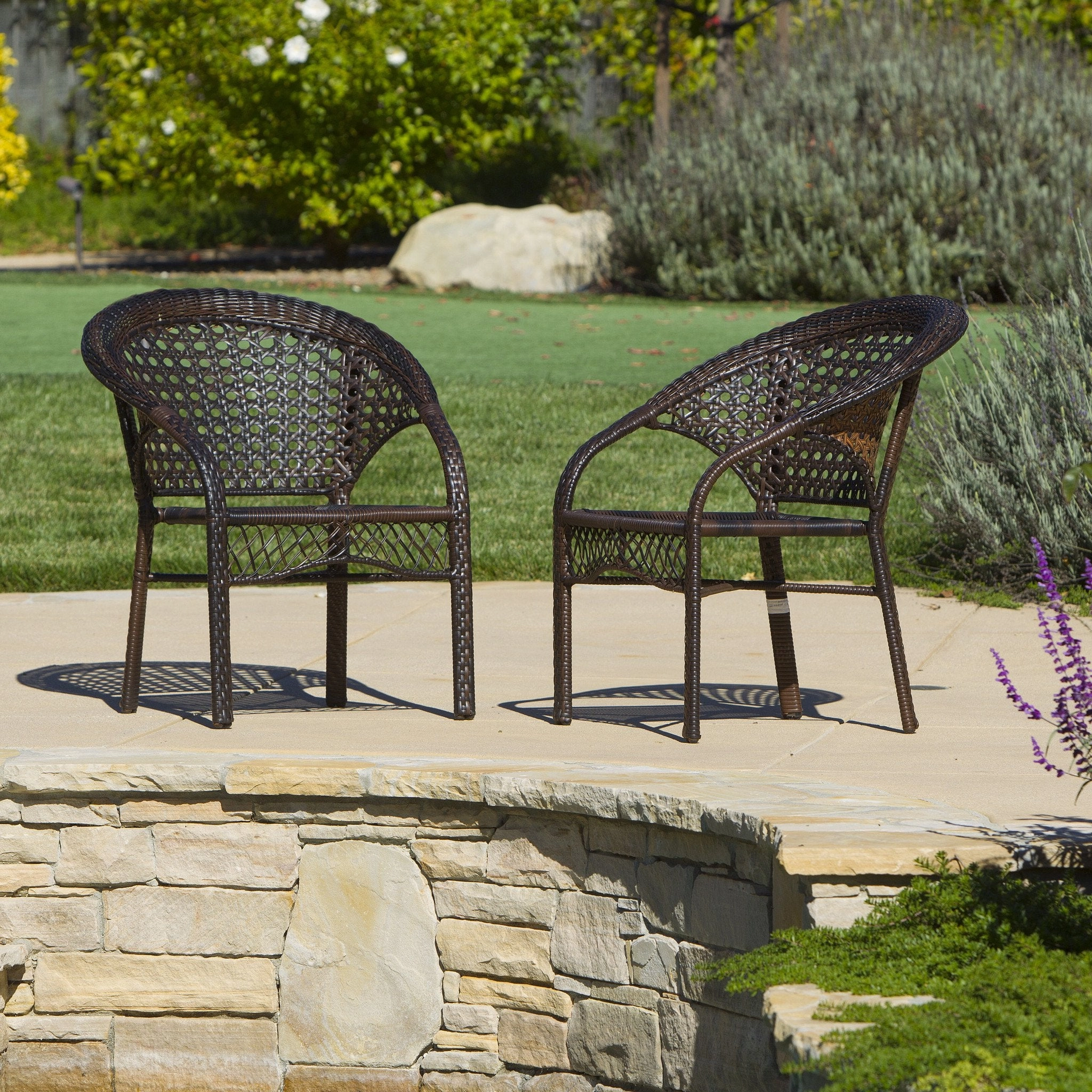 Brown 2pk Wicker Club Chairs - NH267872 outdoor lounge chair, patio sofa