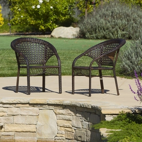 Brown 2pk Wicker Club Chairs - NH267872 outdoor lounge chair, patio sofa