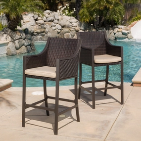 Brown 30-Inch Barstool (Set of 2) - NH000792 outdoor furniture, garden bench