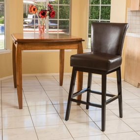Brown Leather 31-Inch Swivel Barstool - NH570692 kitchen accessories, table linens