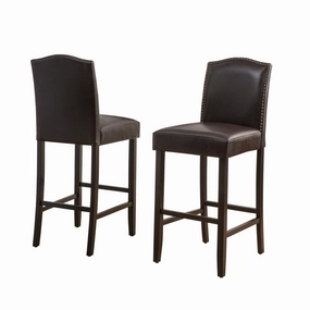 Brown Leather Barstools, Set of 2 - NH038203 kitchen accessories, table linens