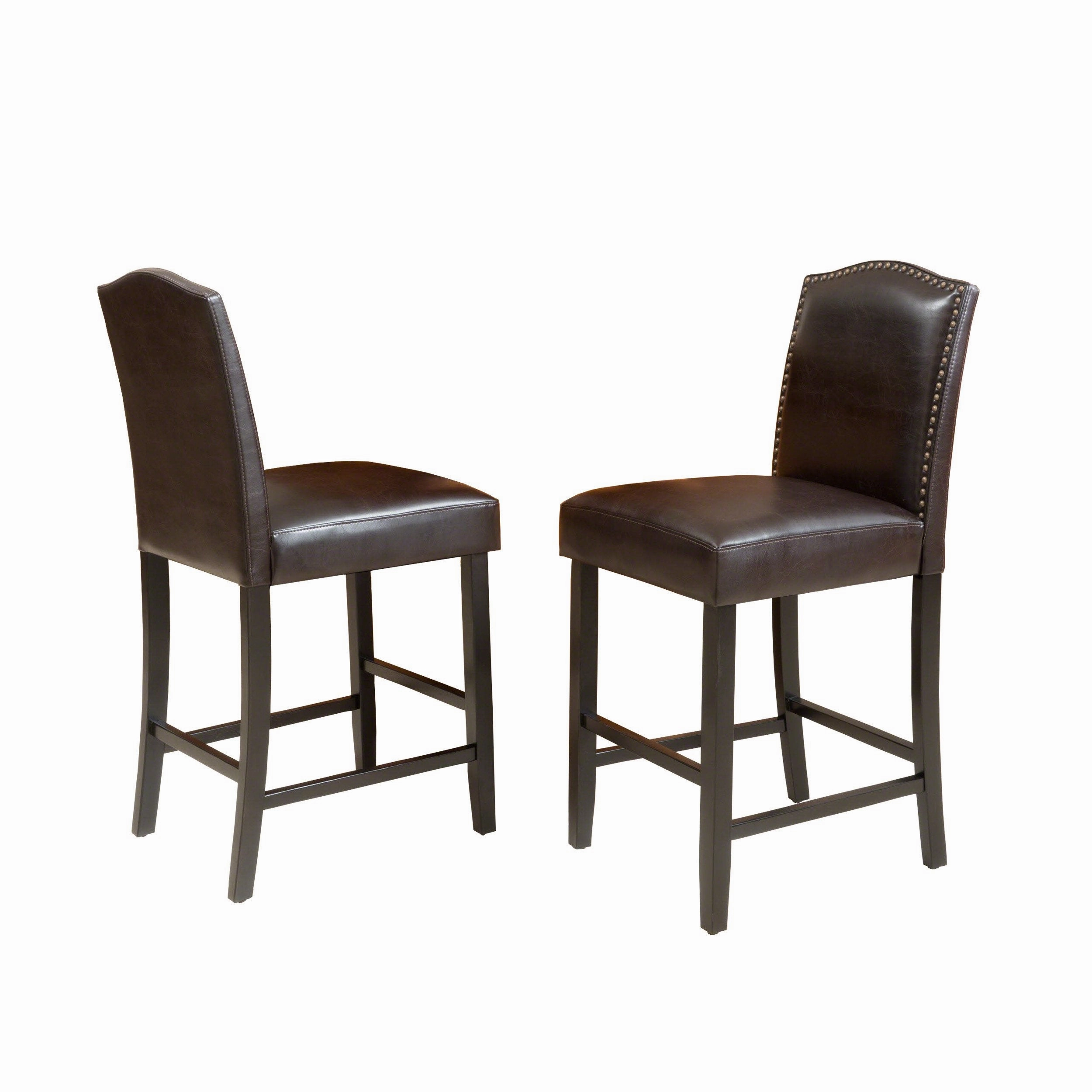 Brown Leather Counter Stools, Set of 2 - NH338203 kitchen accessories, table linens