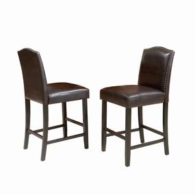 Brown Leather Counter Stools, Set of 2 - NH338203 kitchen accessories, table linens