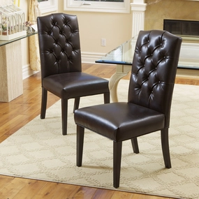 Brown Leather Dining Chair (Set of 2) - NH482612 kitchen accessories, table linens