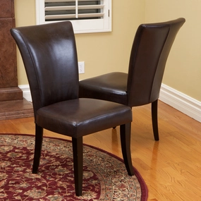 Brown Leather Dining Chairs (Set of 2) - NH181712 kitchen accessories, table linens