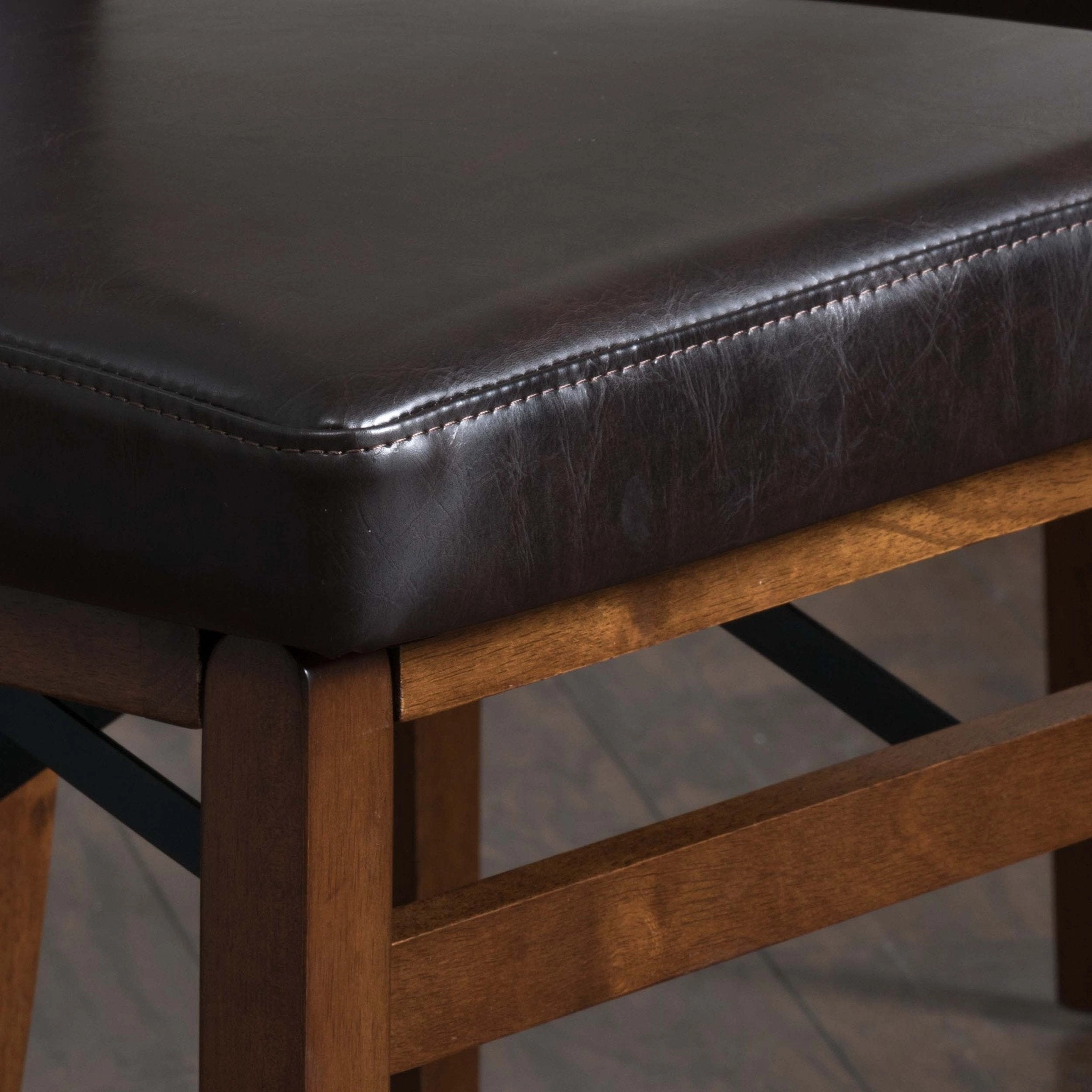 Brown Leather Folding Dining Chairs (Set of 2) - NH405592