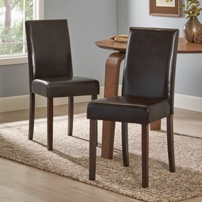 Brown Leather Parson Dining Chairs (Set of 2) - NH715592 kitchen accessories, table linens