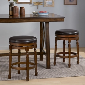 Brown Leather Swivel 26-Inch Counter Stool (Set of 2) - NH036692 kitchen accessories, table linens