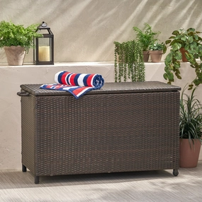Brown Wicker Storage Bin - NH714832 outdoor party decor, BBQ set
