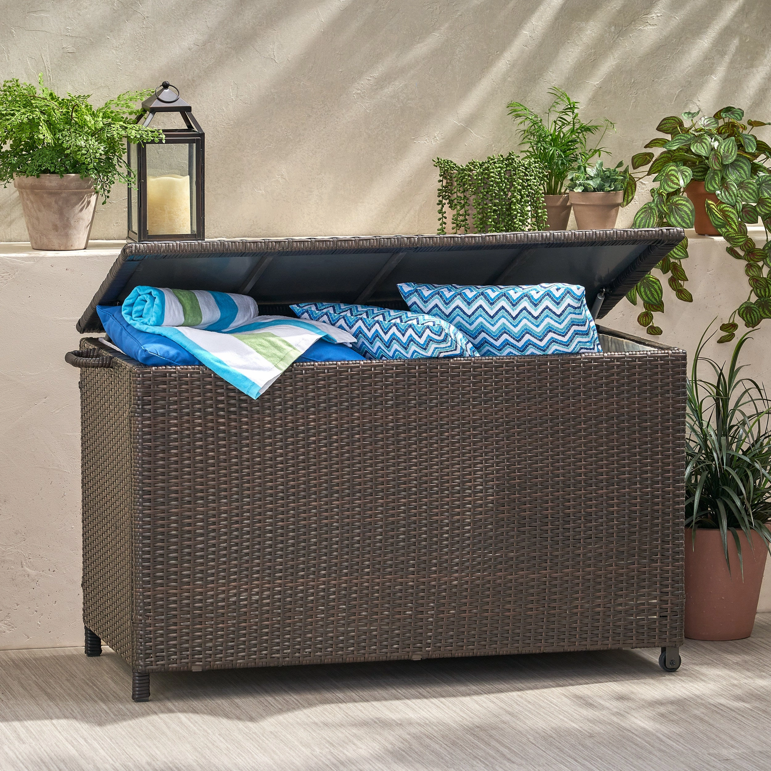 Brown Wicker Storage Bin - NH714832