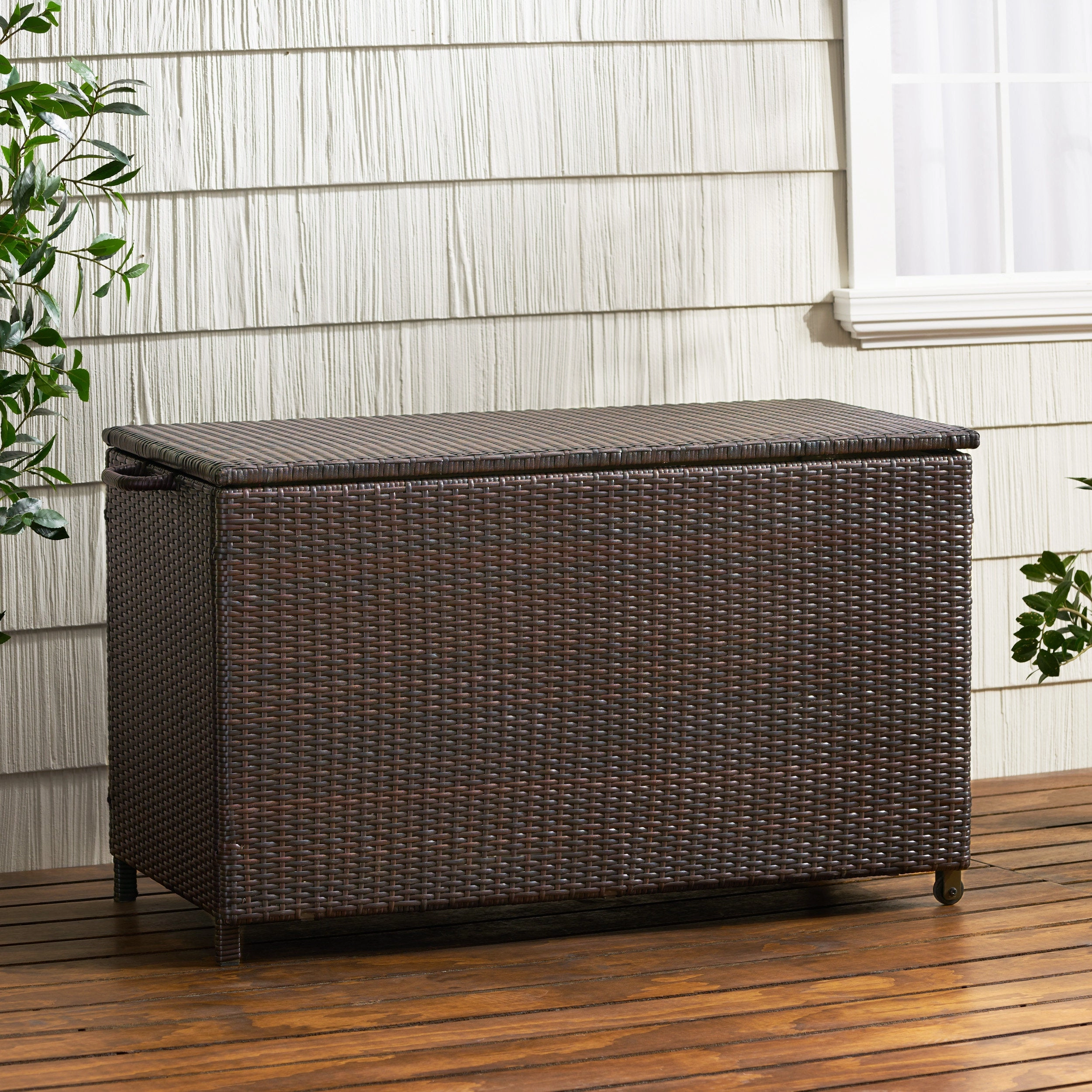 Brown Wicker Storage Bin - NH714832