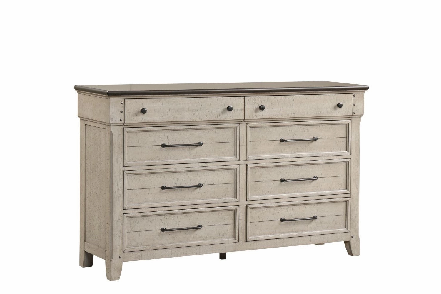 Bungalow 8 Drawer Dresser - Brown, Light Grey