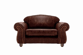 Burlington | Leather Love Seat | Vintage Rosewood