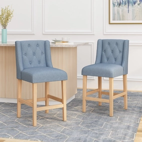 Button Tufted Fabric Wingback Counterstool (Set of 2) - NH792113 kitchen accessories, table linens