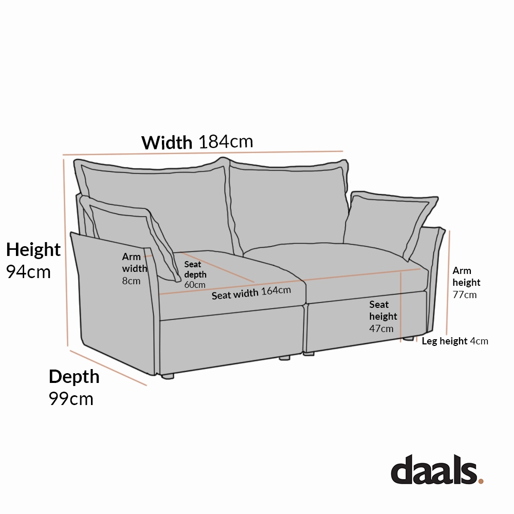 Byron Pillow Edge Moss Green Velvet Modular Sofa, 2-Seater