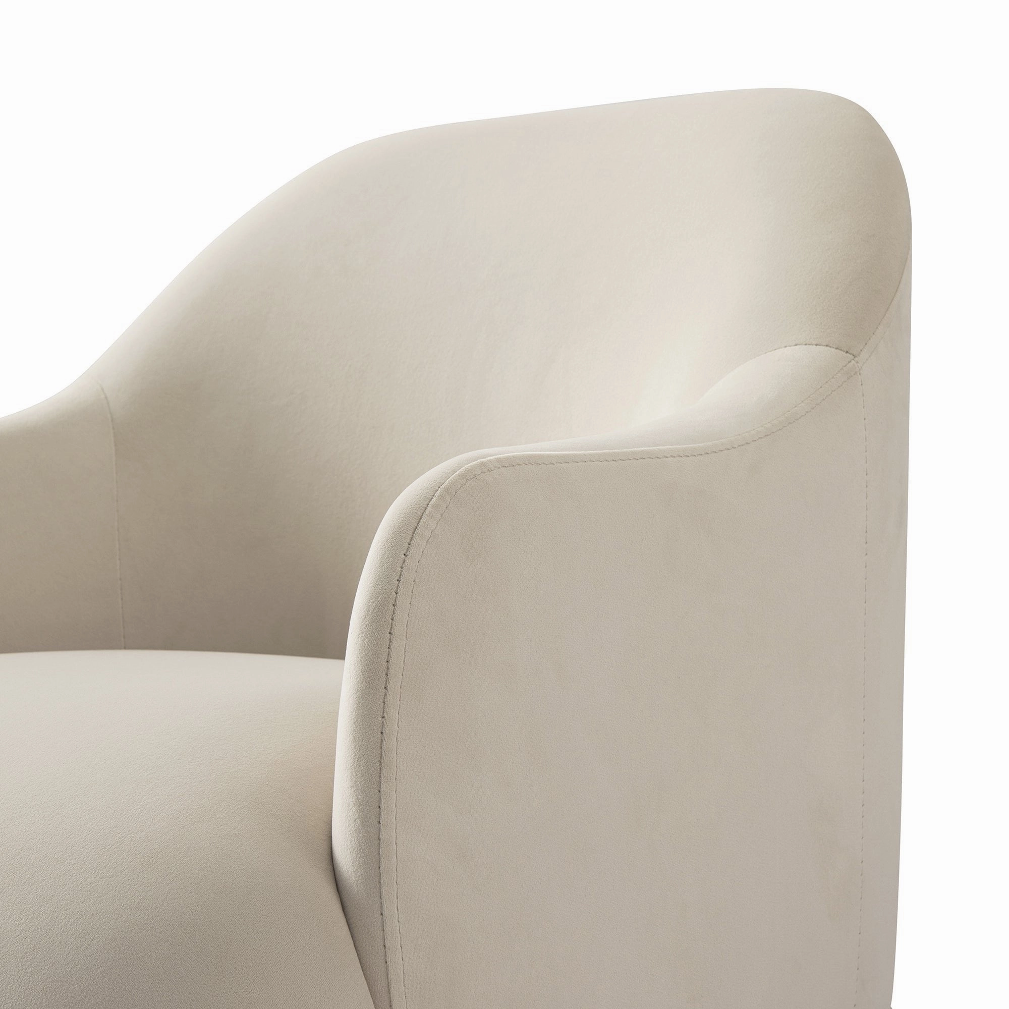 Calliope Skirted Armchair, Beige Velvet