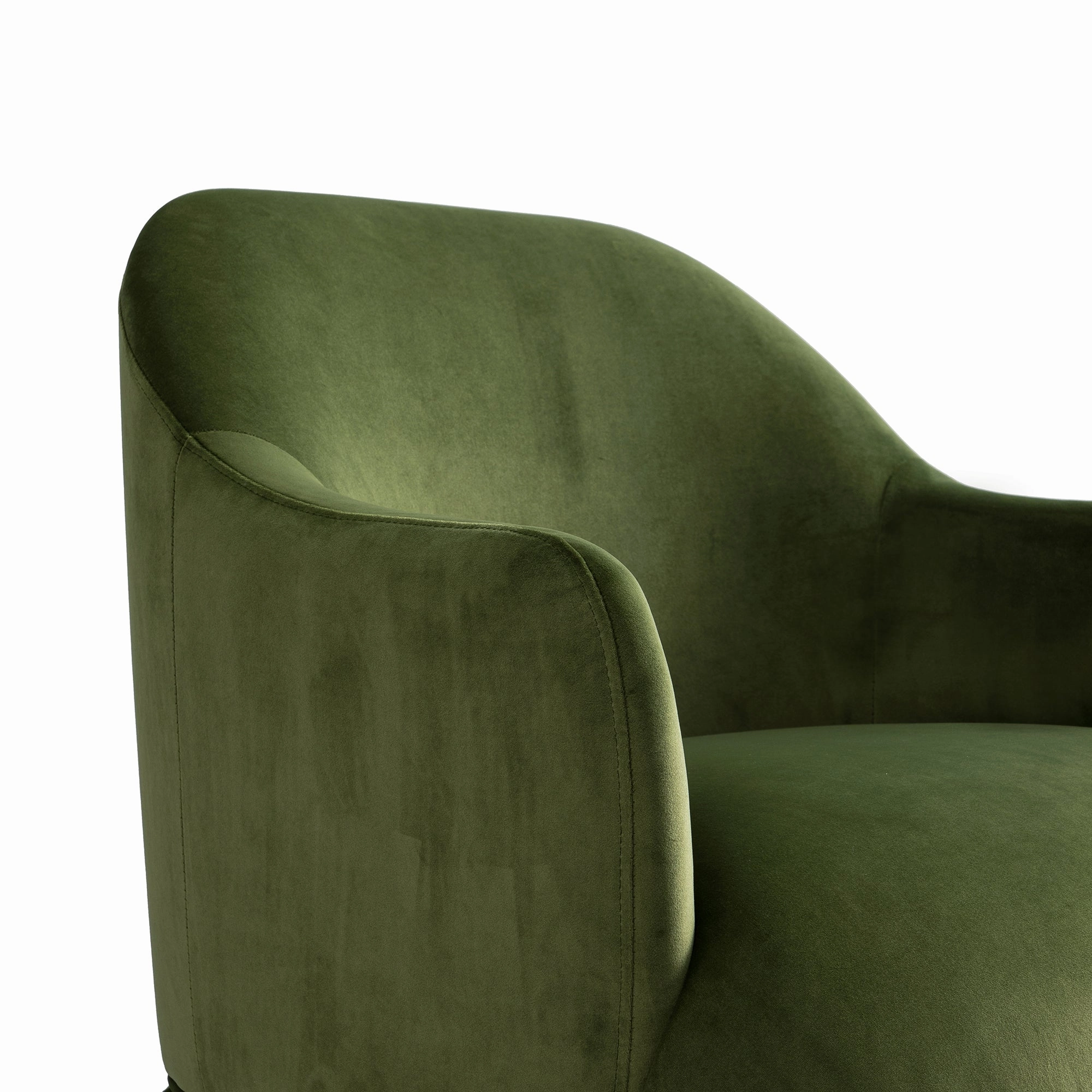 Calliope Skirted Armchair, Fern Green Velvet