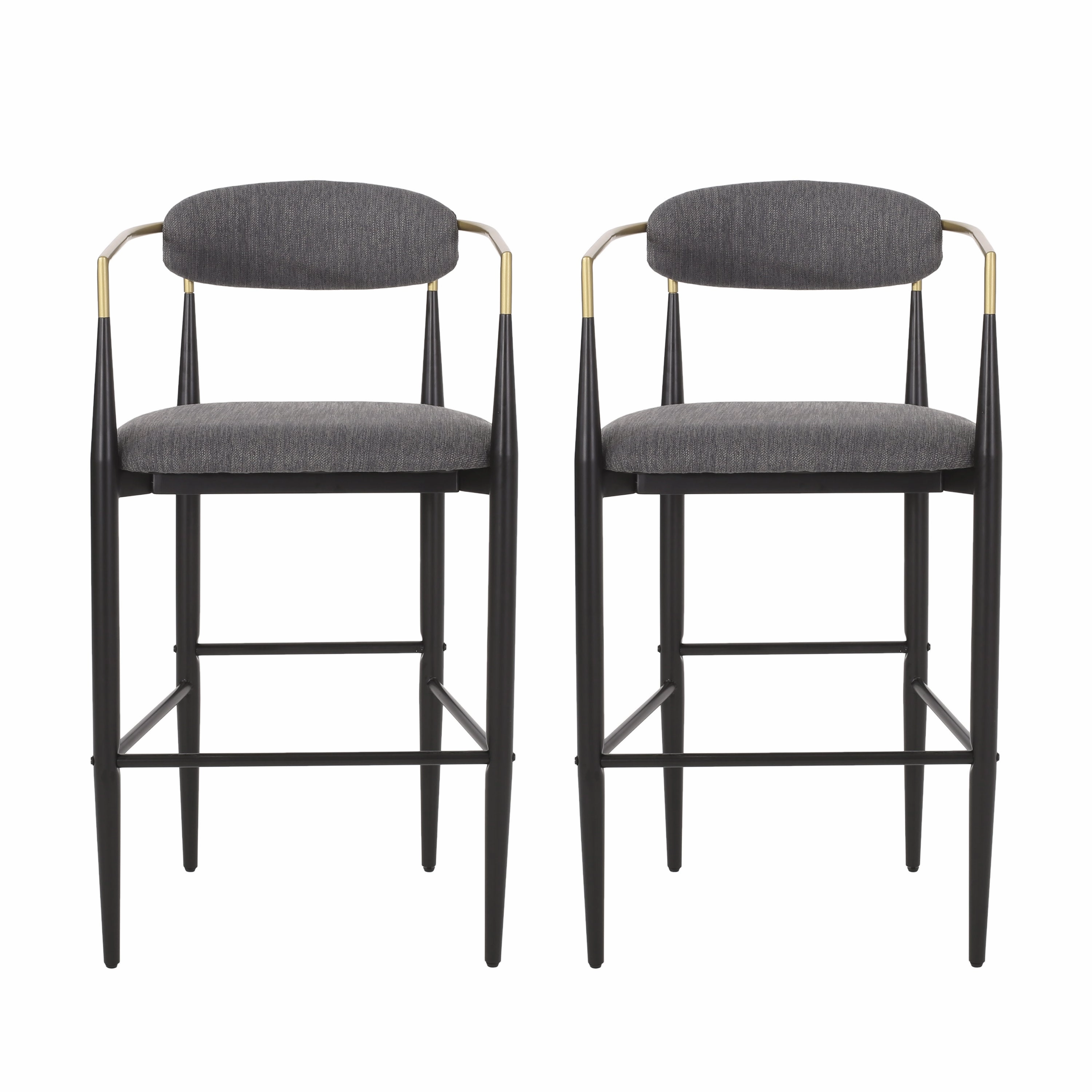 Camas Modern Fabric Upholstered Iron 30 Inch Barstools, Set of 2 kitchen accessories, table linens