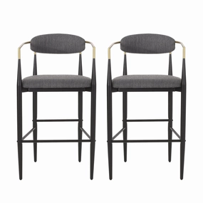 Camas Modern Fabric Upholstered Iron 30 Inch Barstools, Set of 2 kitchen accessories, table linens