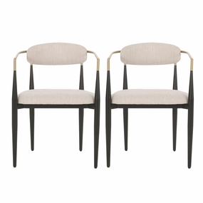 Camas Modern Fabric Upholstered Iron Dining Chairs, Set of 2 kitchen accessories, table linens