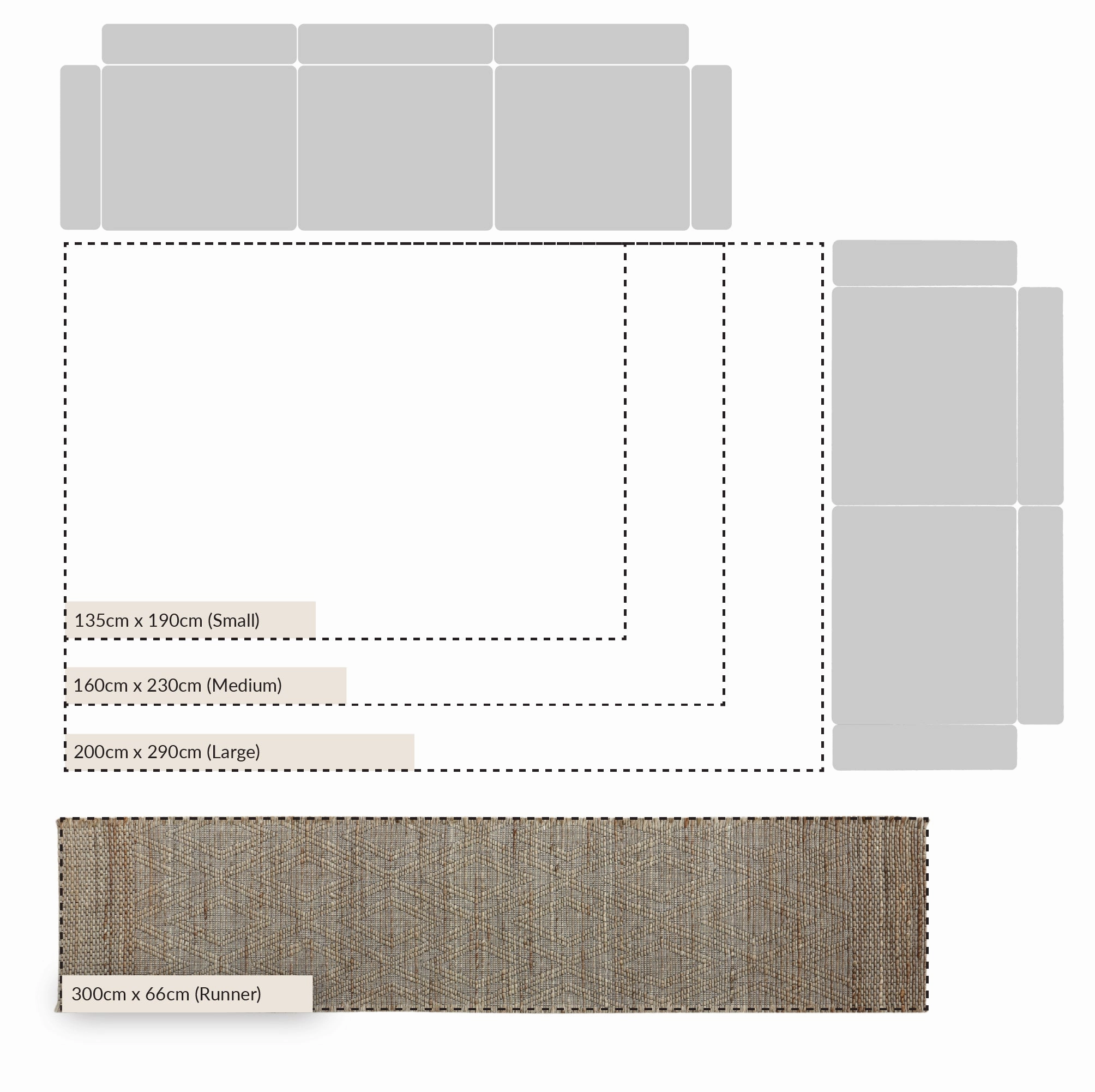 Cambria Wool and Jute Handwoven Patterned Runner