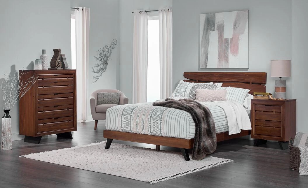 Camila 5-Piece King Bedroom Package - Rustic Brown